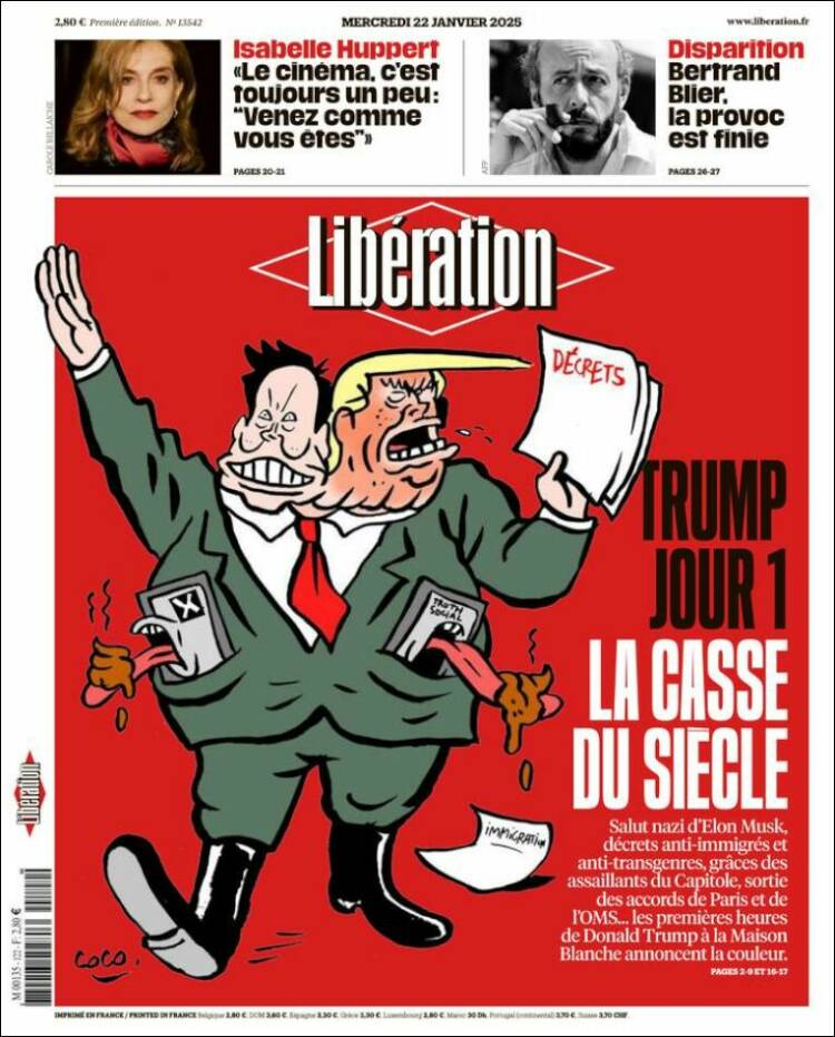 Portada de Libération (Francia)