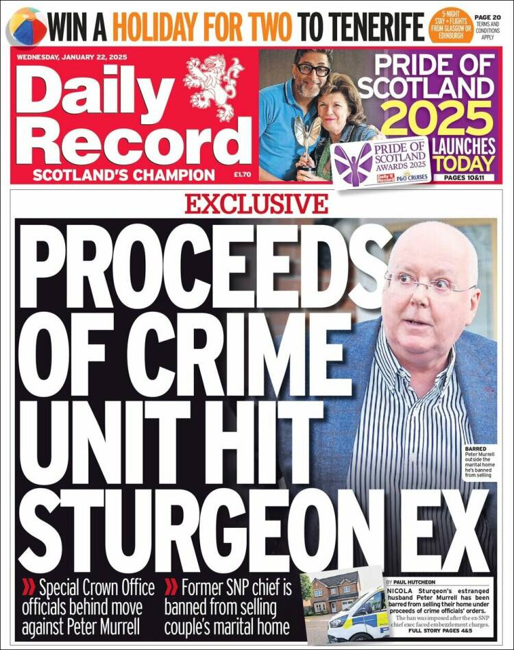 Portada de Daily Record (Reino Unido)
