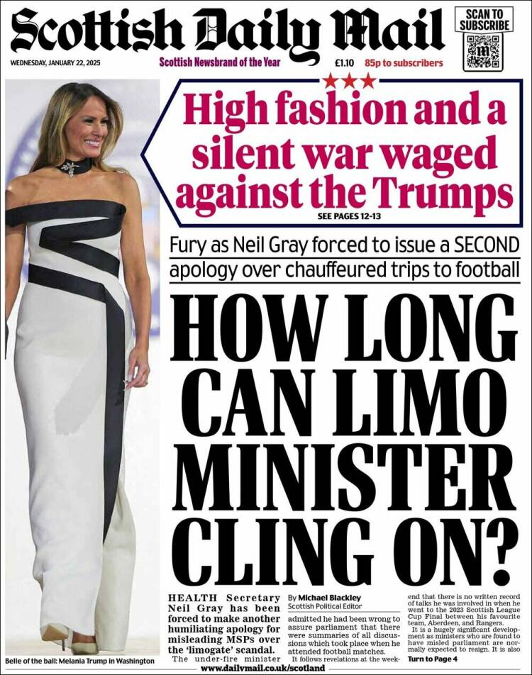 Portada de Scottish Daily Mail (Reino Unido)