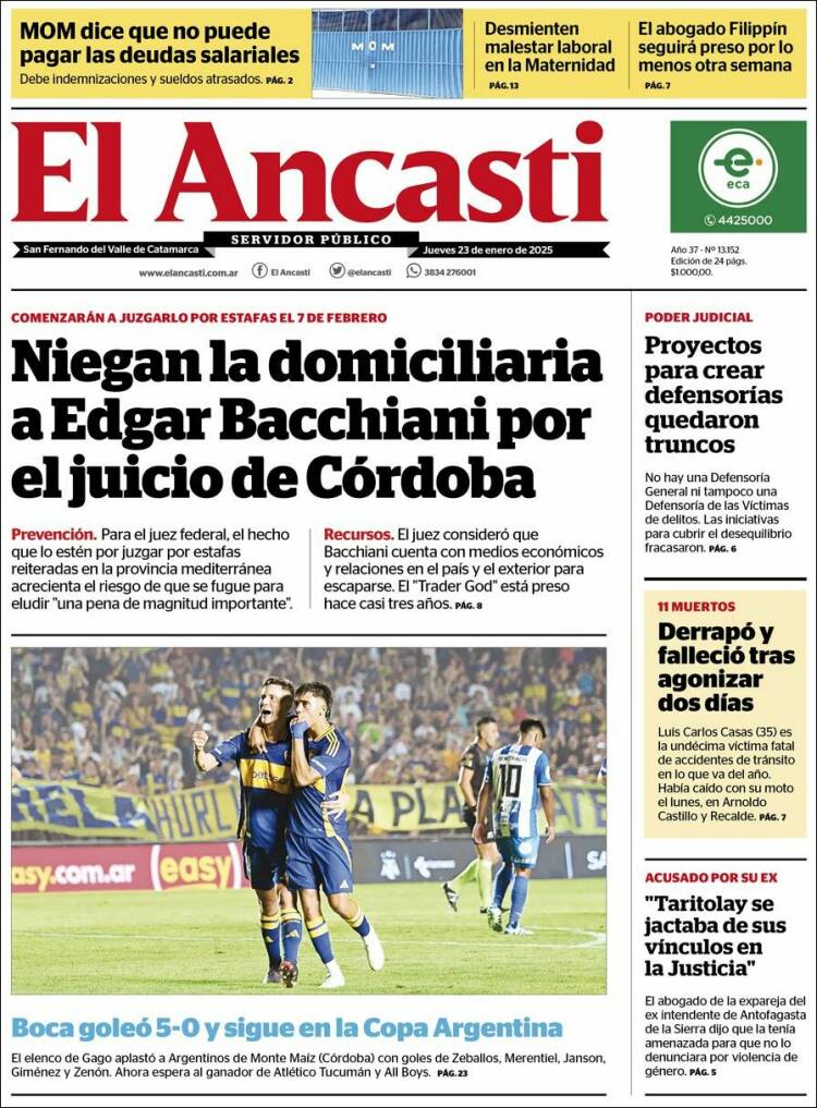 Portada de El Ancasti (Argentina)