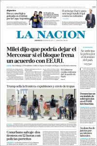 Portada de La Nación (Argentina)