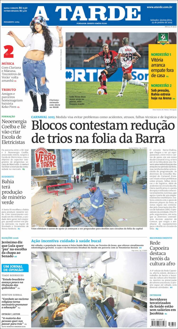 Portada de Diário A Tarde (Brasil)