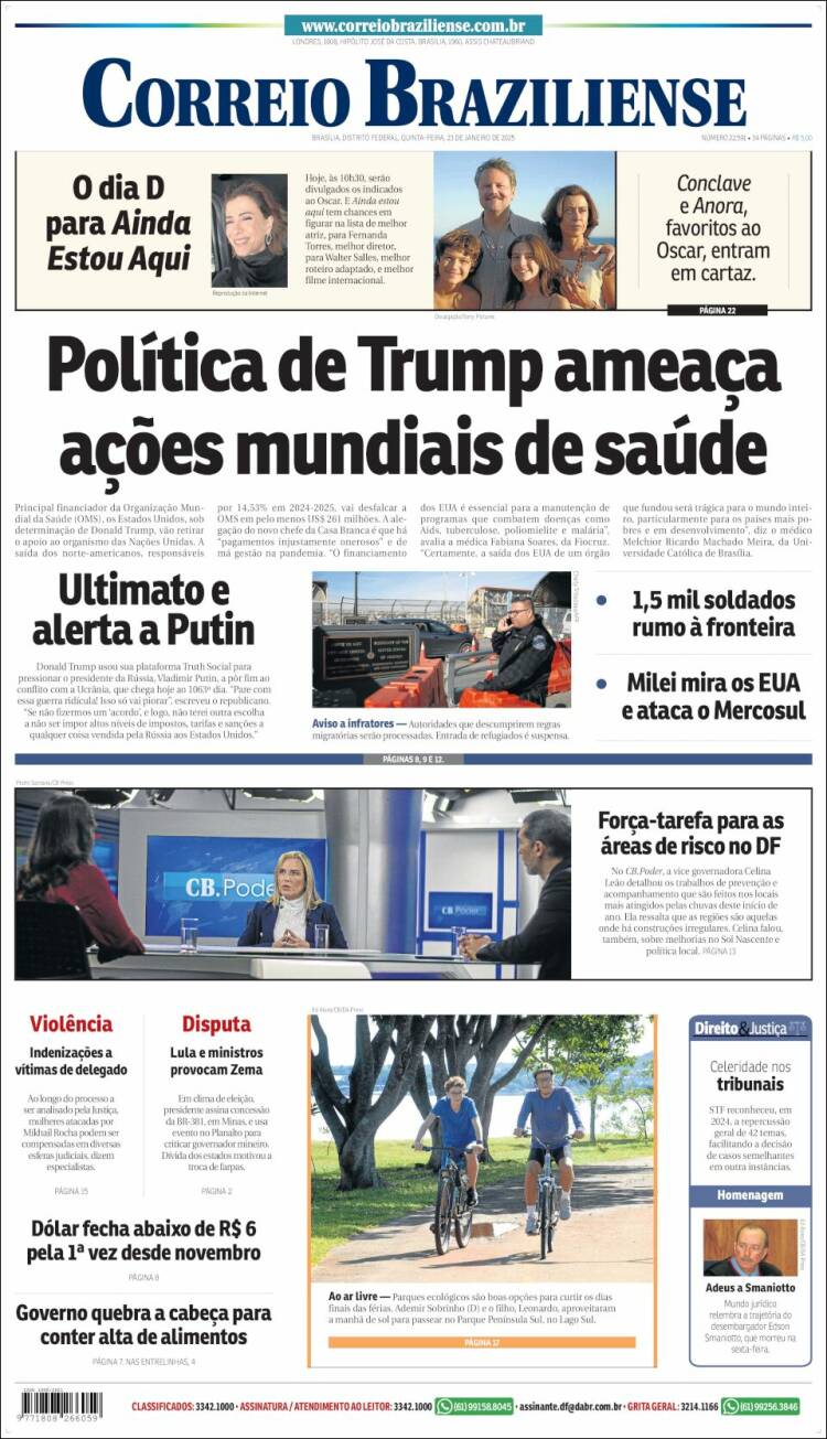 Portada de Correio Braziliense (Brasil)