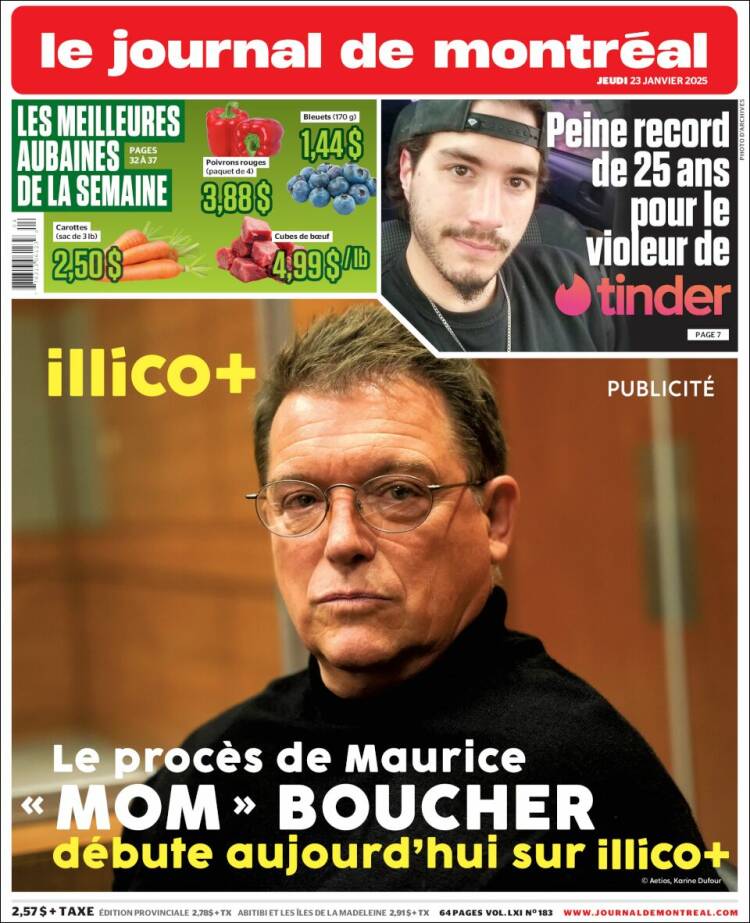 Portada de Le Journal de Montréal (Canadá)