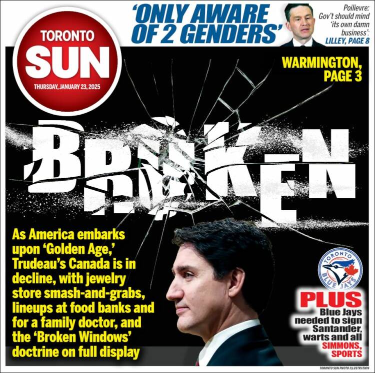 Portada de The Toronto Sun (Canadá)