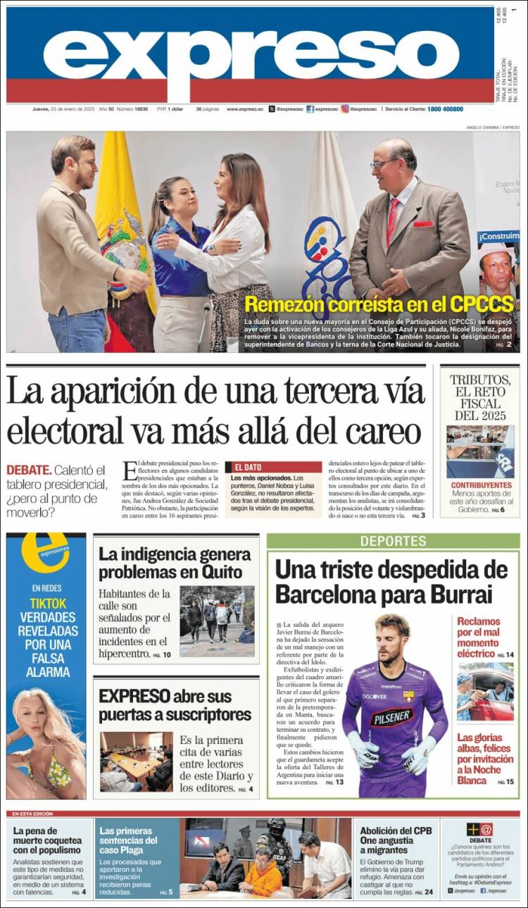 Portada de Expreso (Ecuador)