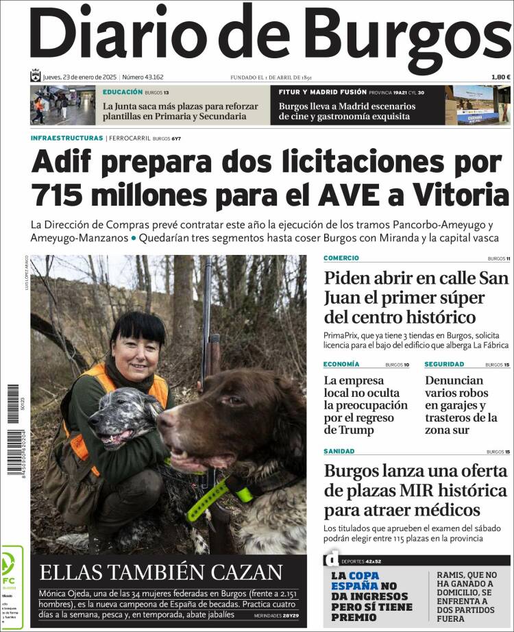 Portada de Diario de Burgos (España)