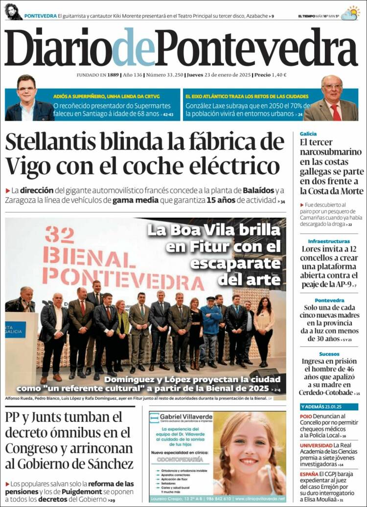 Portada de Diario de Pontevedra (España)