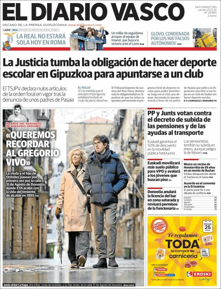 Portada de Diario Vasco (España)