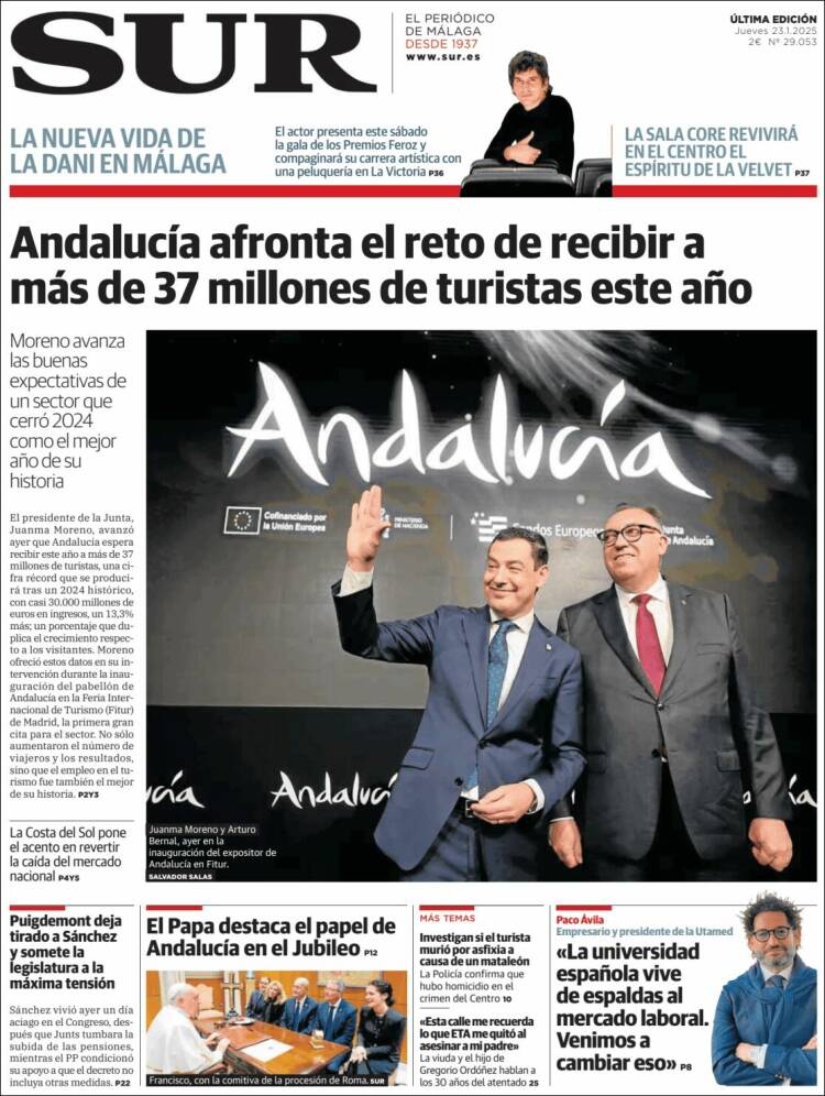 Portada de Diario el Sur (España)