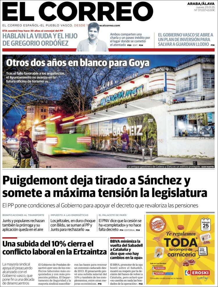 Portada de El Correo - Álava (España)