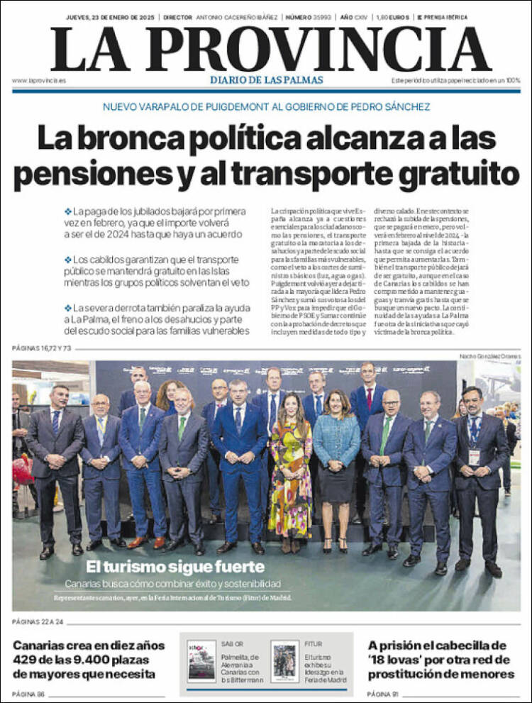 Portada de La Provincia (España)