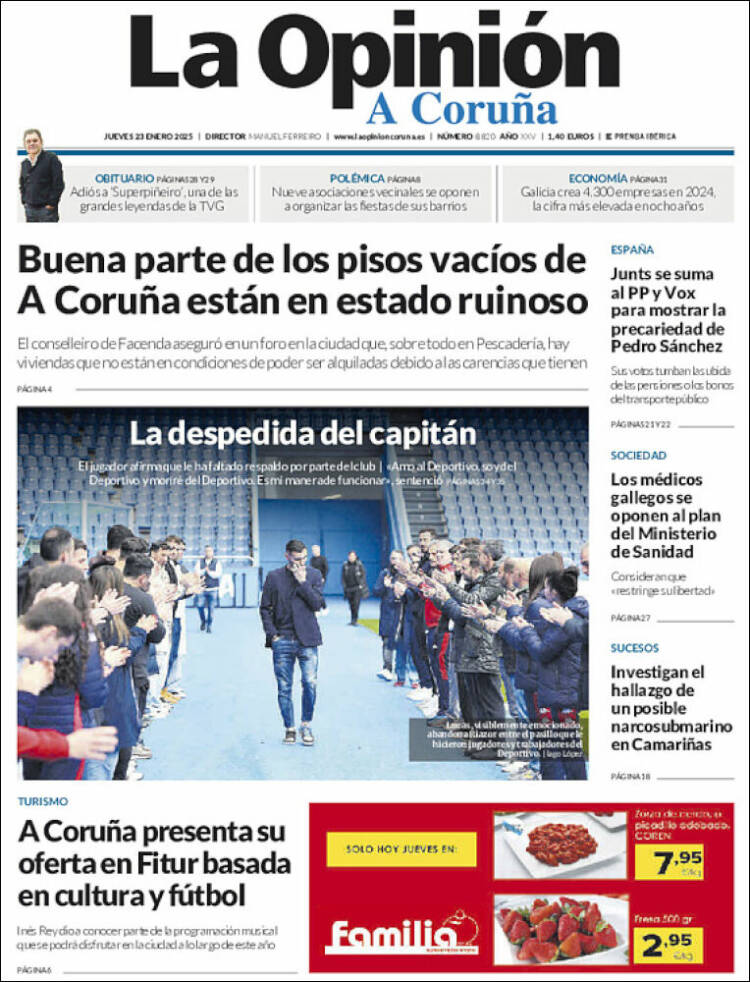 Portada de La Opinión de A Coruña (España)