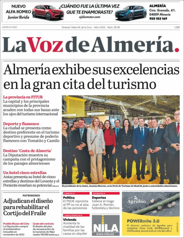 Portada de La Voz de Almería (España)