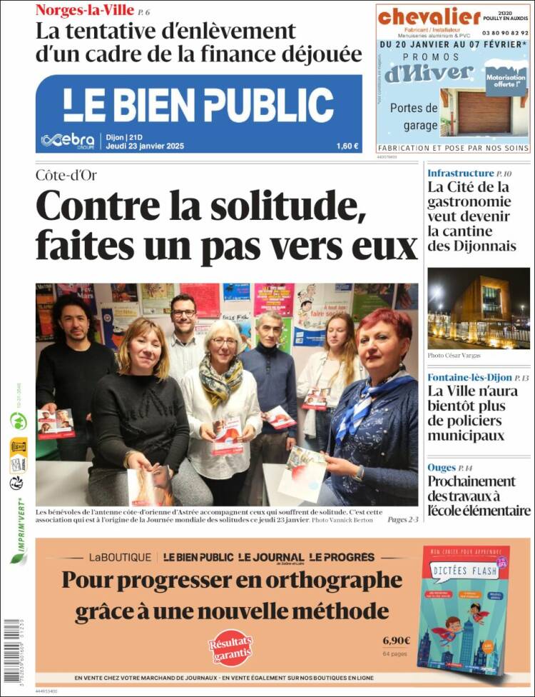 Portada de Le Bien Public (Francia)