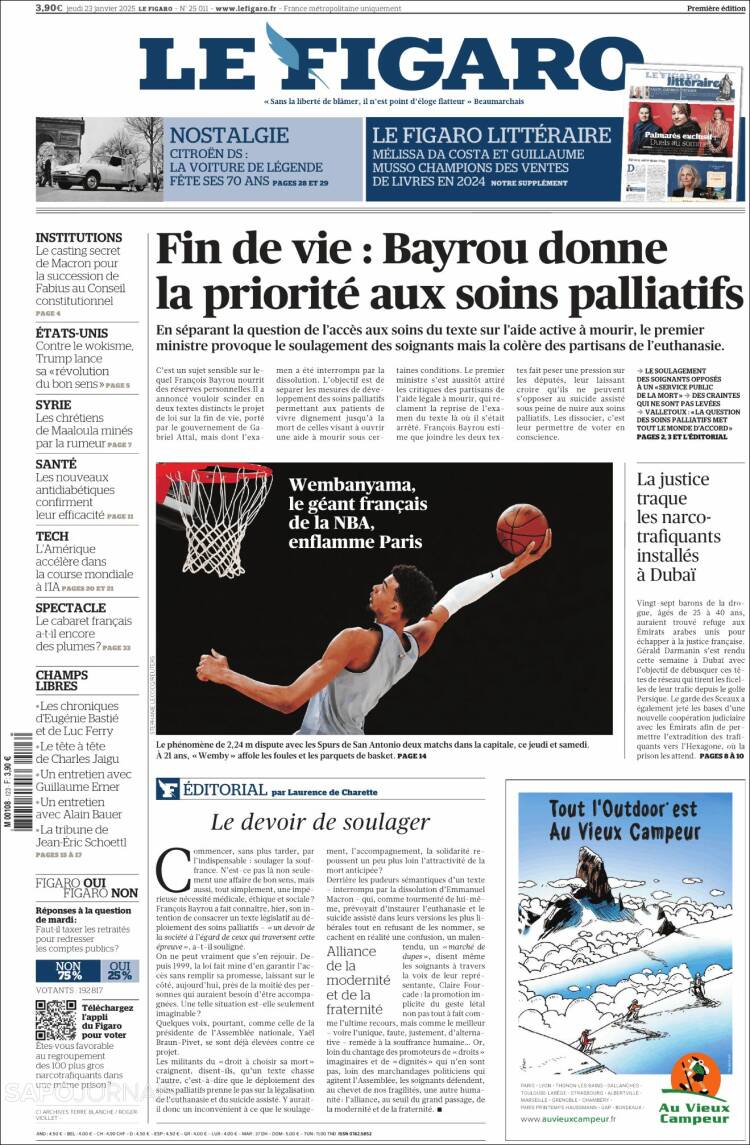 Portada de Le Figaro (Francia)