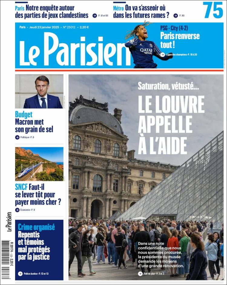 Portada de Le Parisien (Francia)