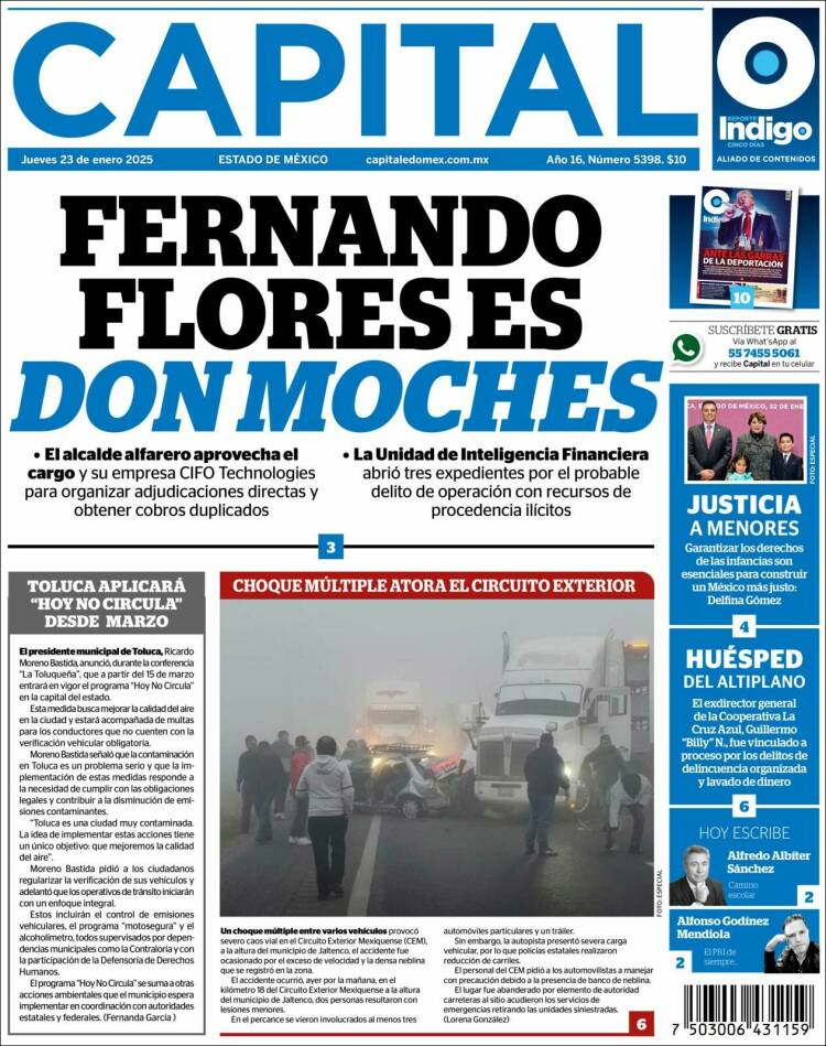 Portada de Capital México (México)