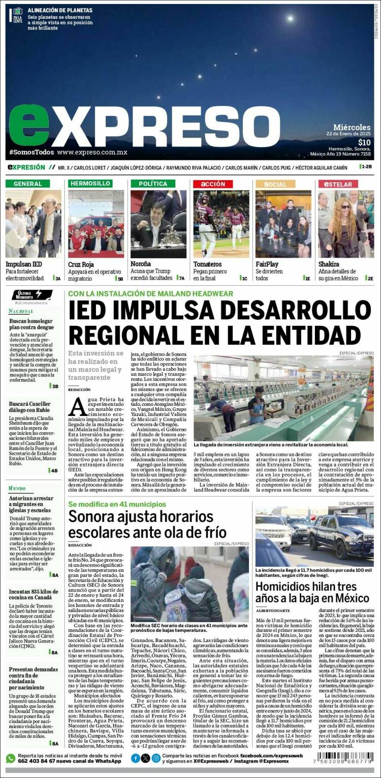 Portada de Expreso (México)