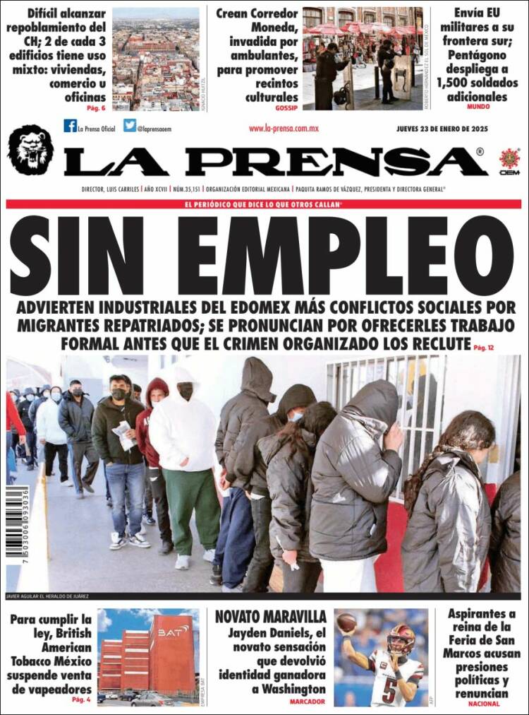 Portada de La Prensa (México)