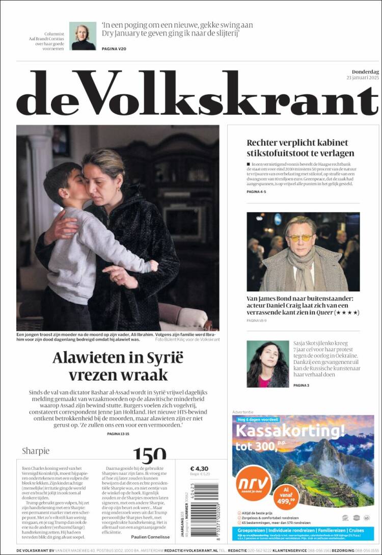 Portada de De Volkskrant (Pa&iacute;ses Bajos)