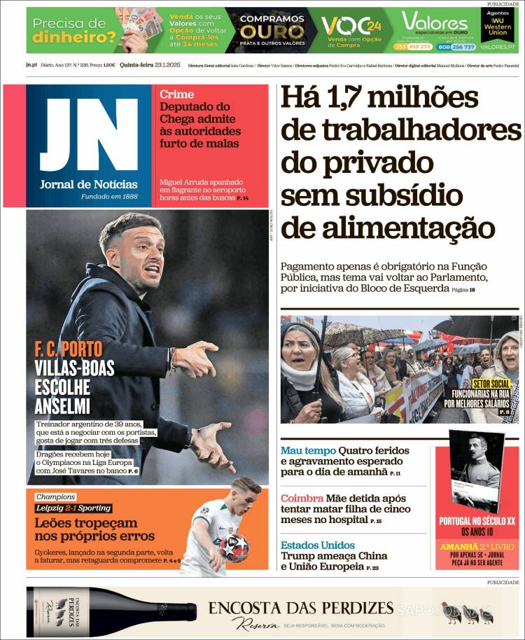 Portada de Jornal de Notícias (Portugal)