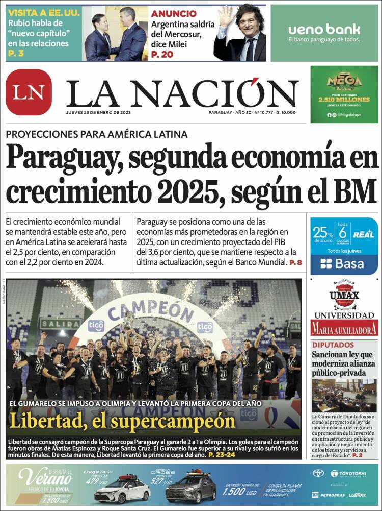 Portada de La Nación (Paraguay)