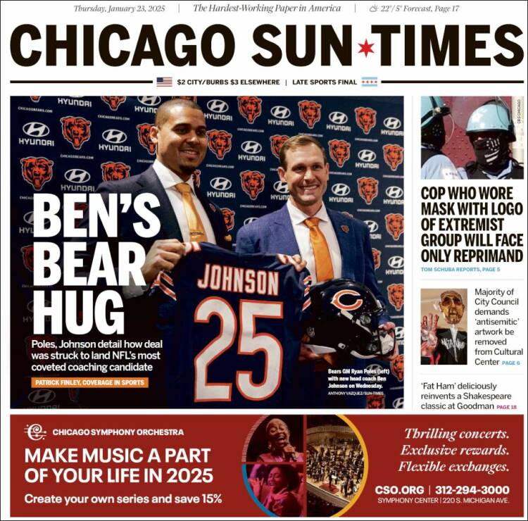 Portada de Chicago Sun-Times (USA)