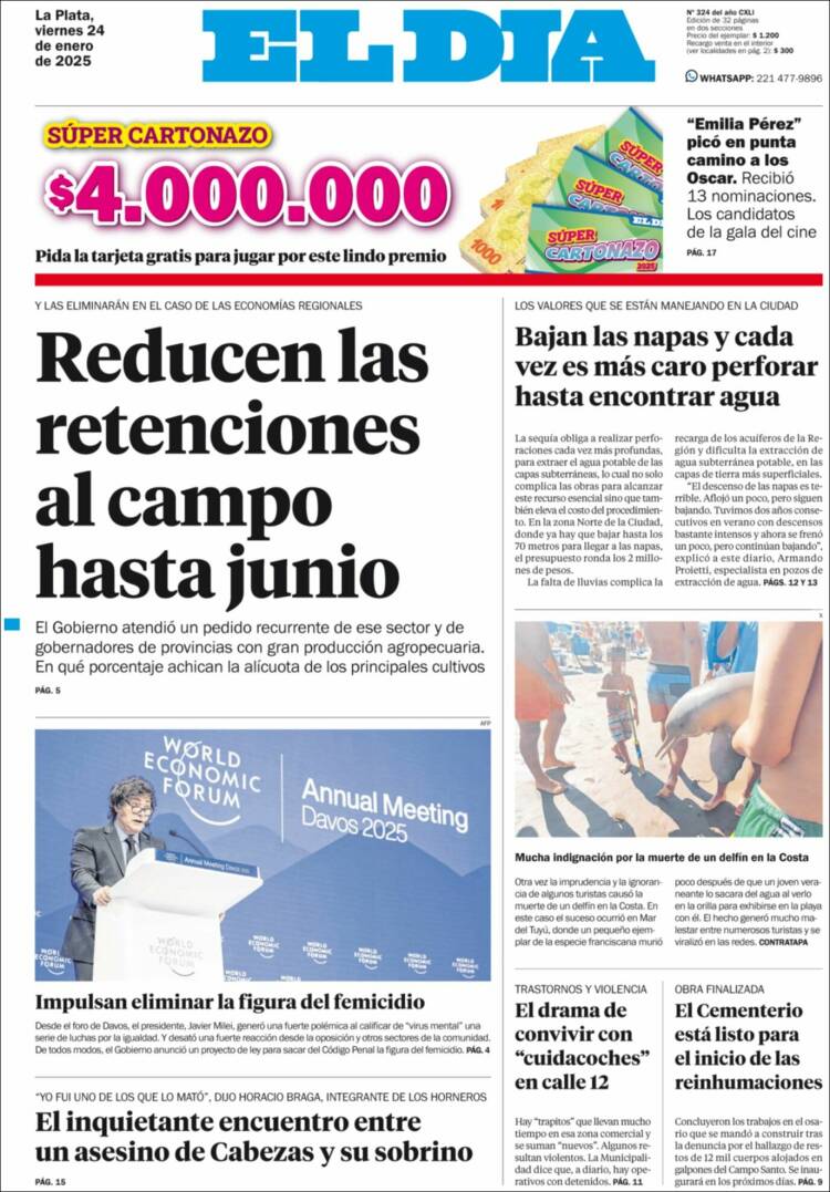 Portada de El Día de la Plata (Argentina)