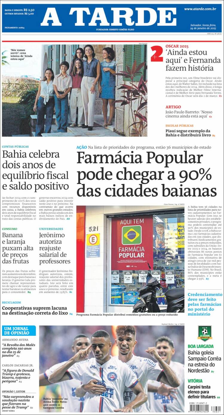 Portada de Diário A Tarde (Brasil)