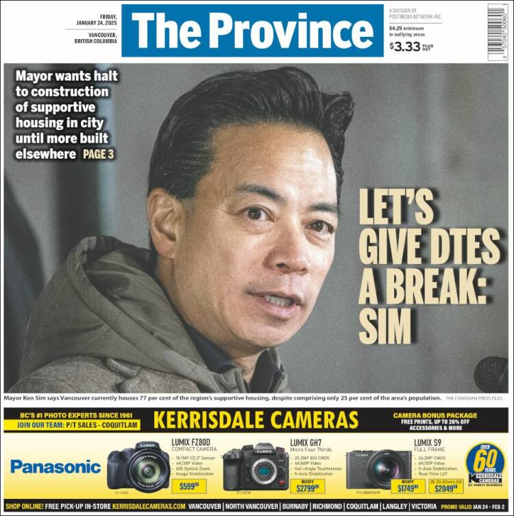 Portada de The Province (Canadá)