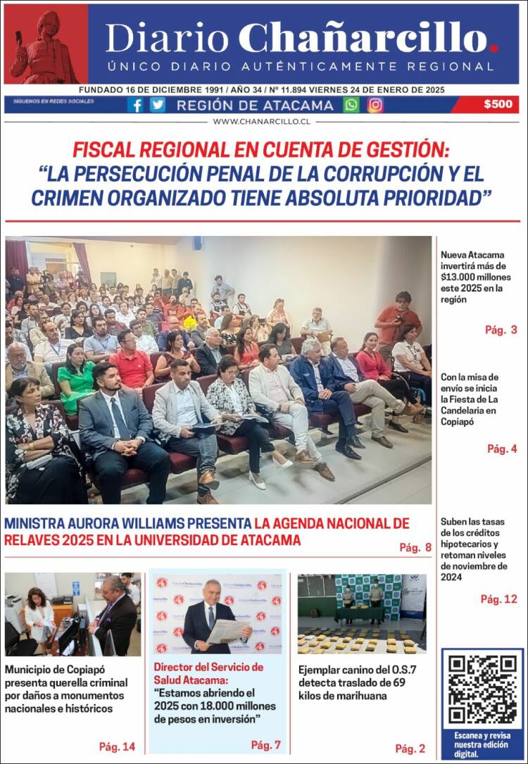 Portada de Diario Chañarcillo (Chile)