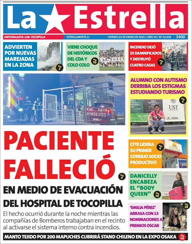 Portada de La Estrella de Loa (Chile)