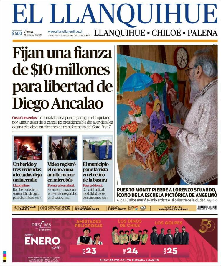 Portada de El Llanquihue (Chile)