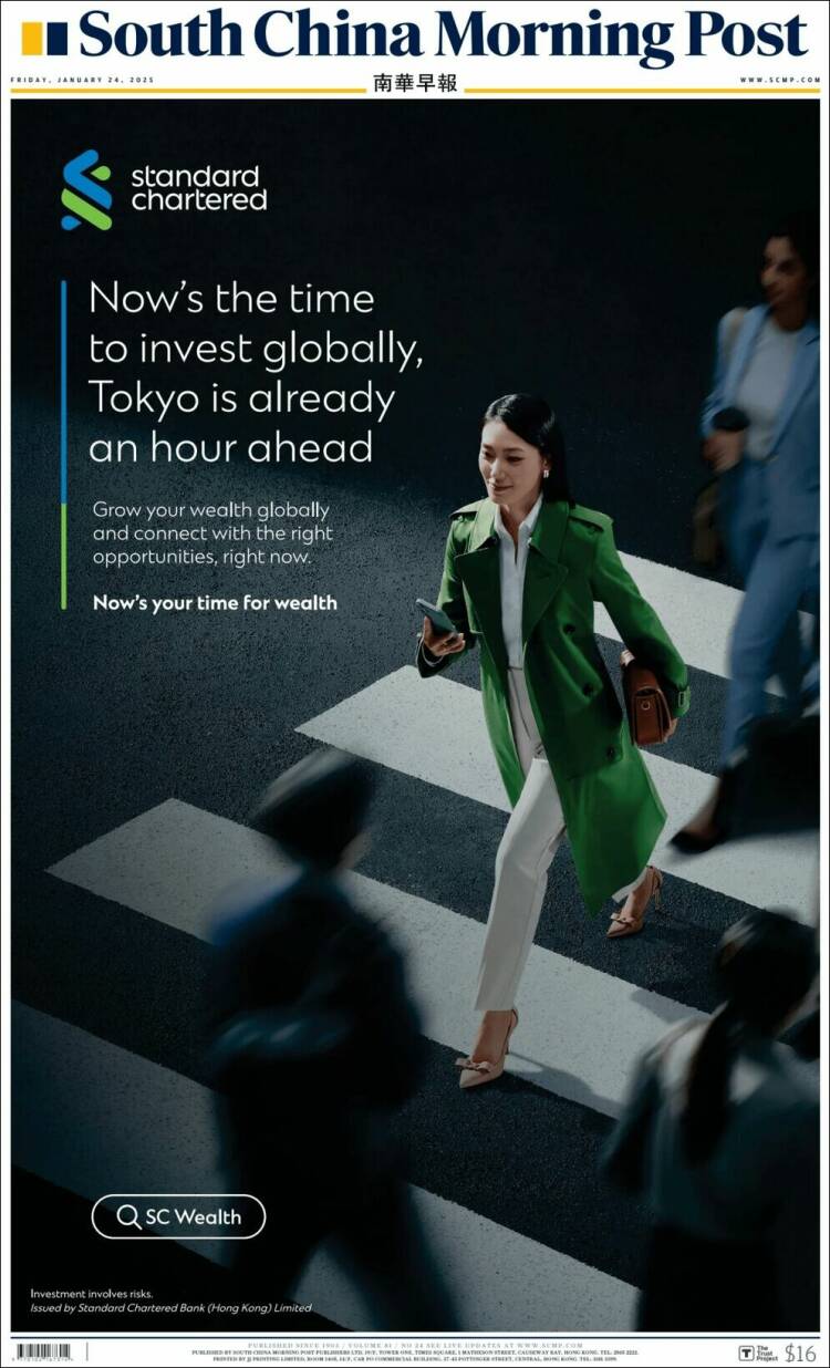 Portada de South China Morning Post (China)