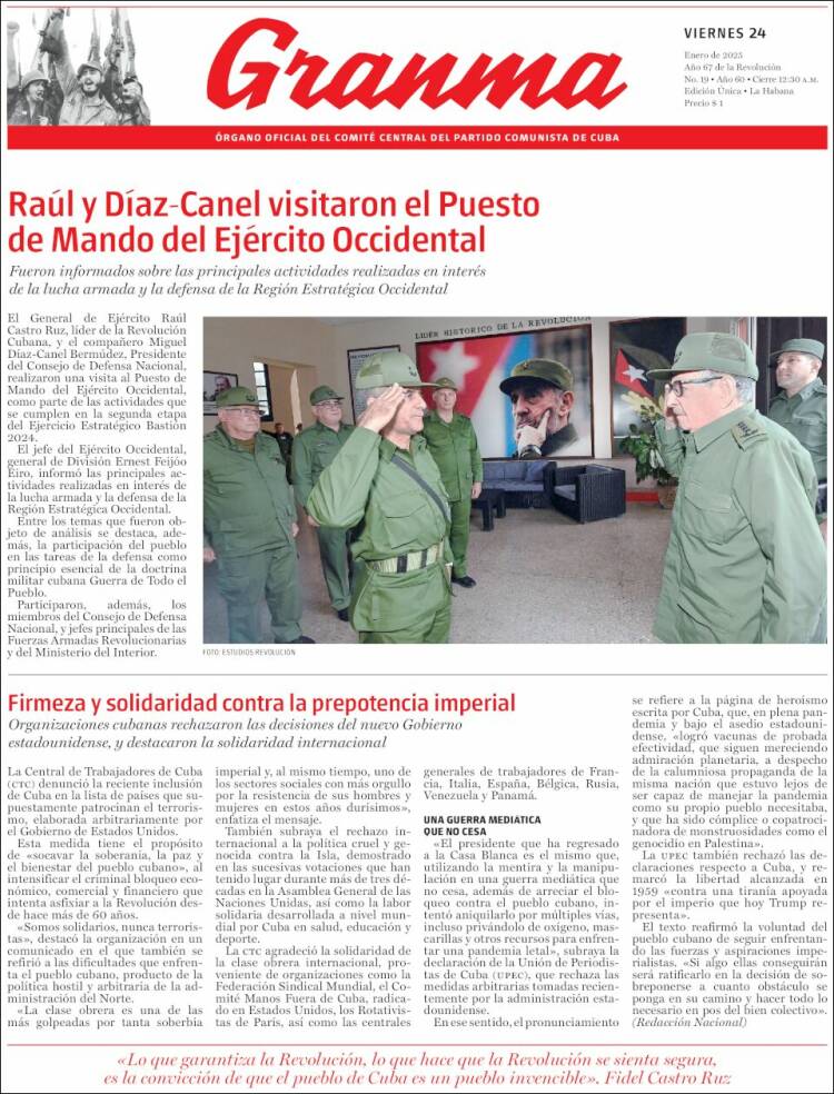 Portada de Granma (Cuba)