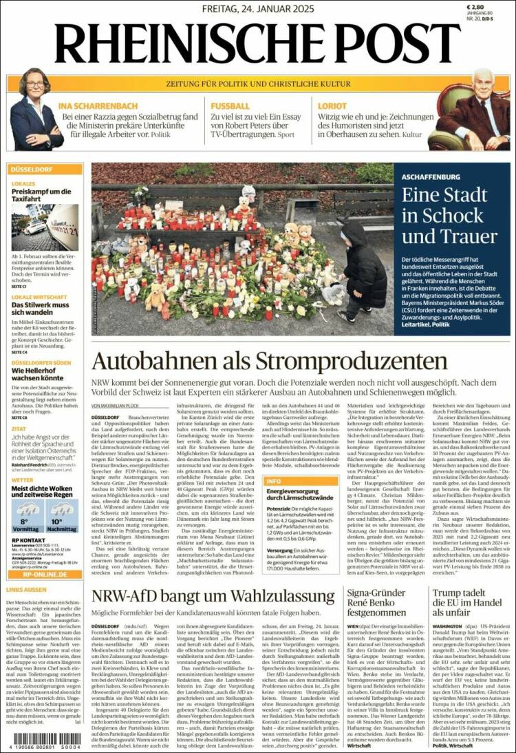Portada de Rheinische Post (Alemania)
