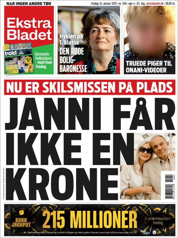 Portada de Ekstra Bladet (Dinamarca)