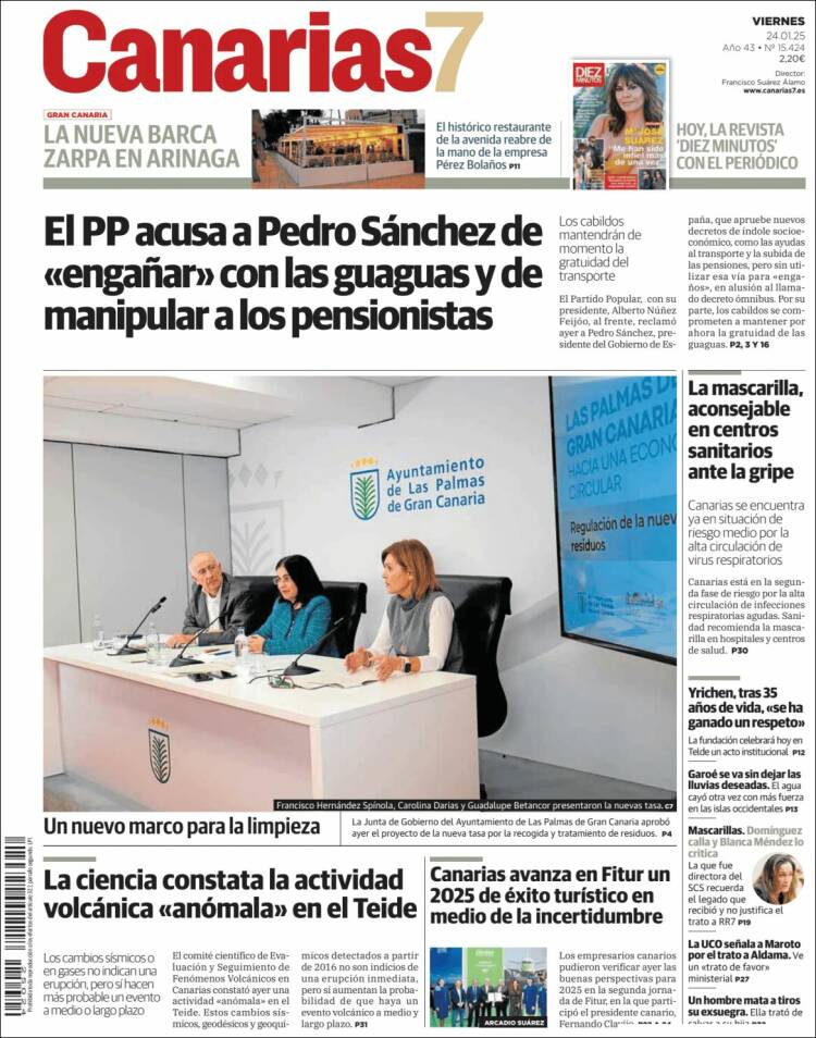 Portada de Canarias 7 (España)