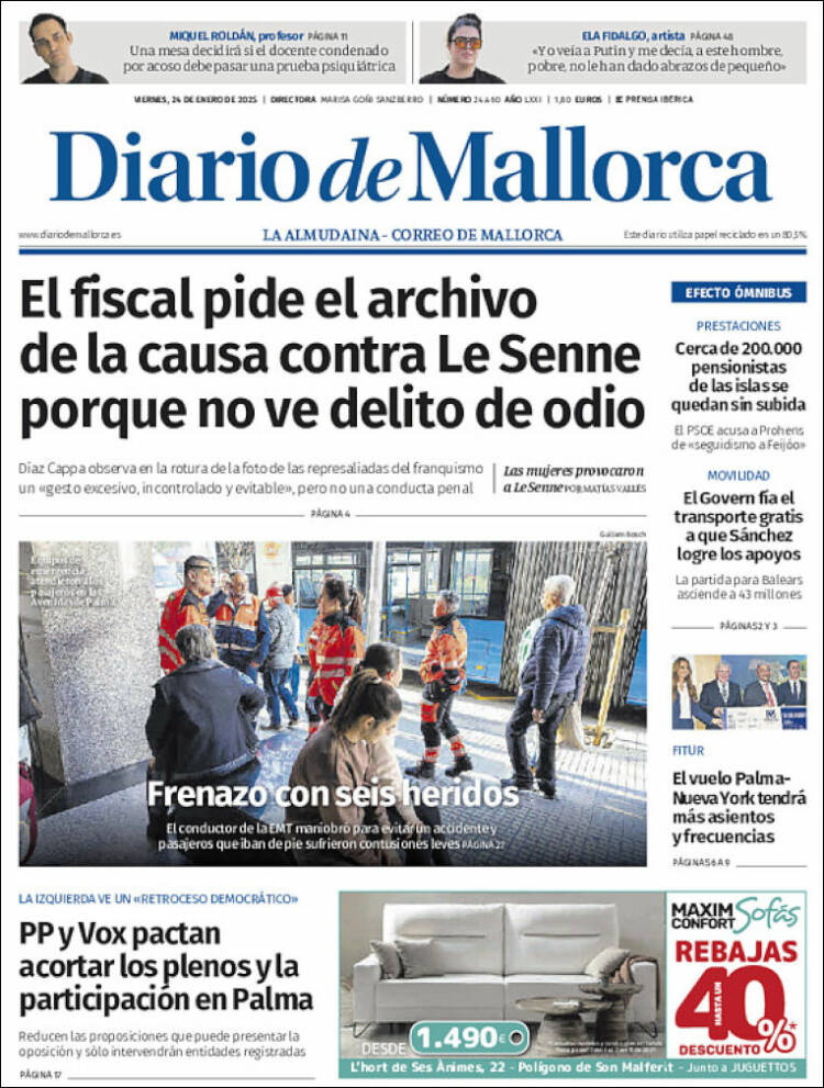 Portada de Diario de Mallorca (España)