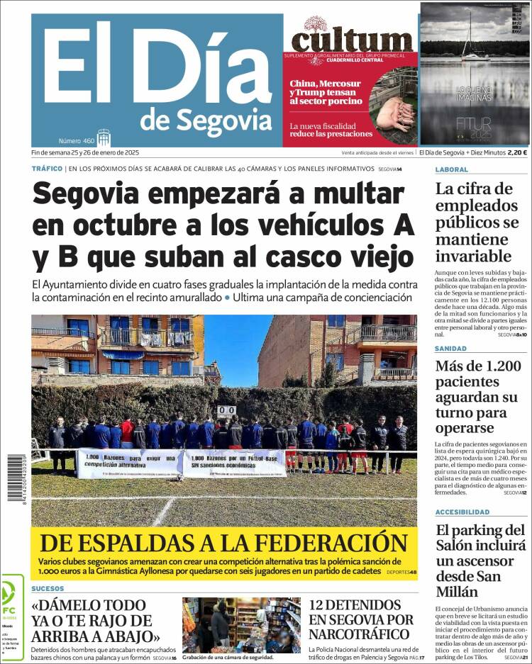 Portada de El Día de Segovia (España)