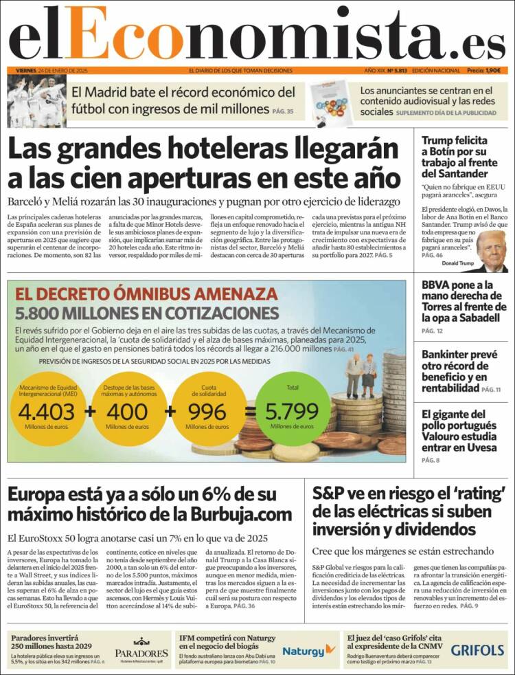Portada de El Economista (España)