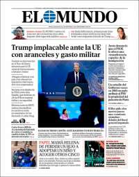 Portada de El Mundo (España)