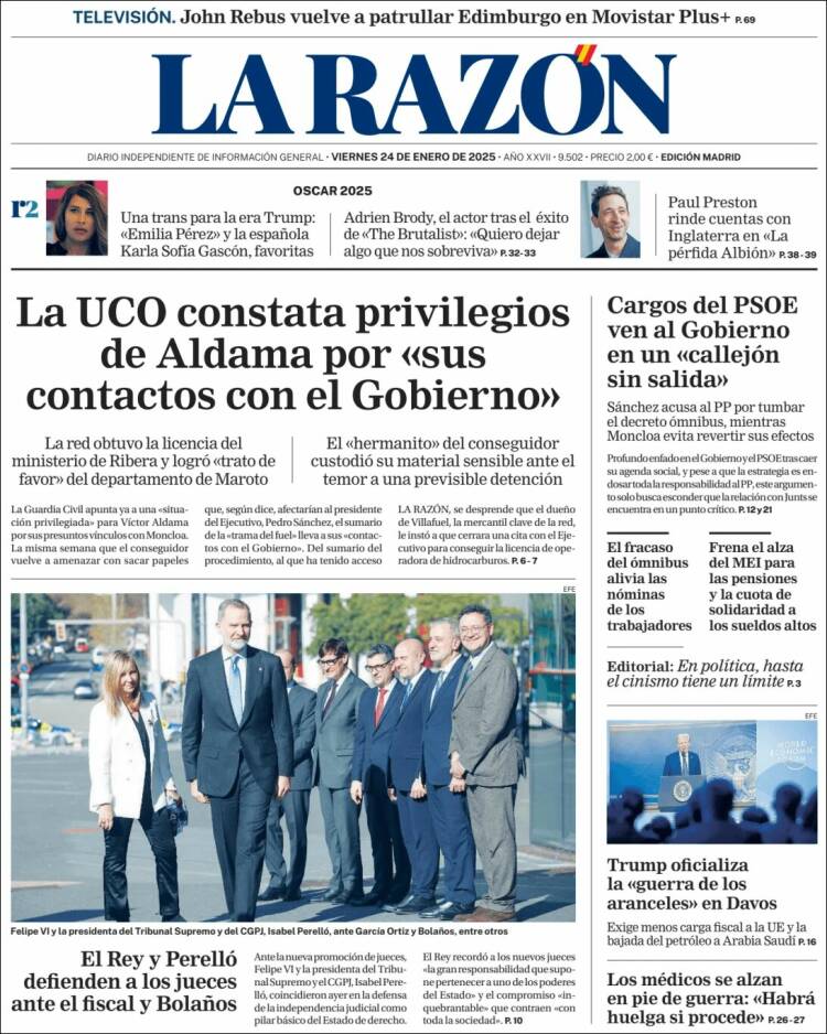 Portada de La Razón (España)