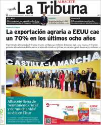 Portada de La Tribuna de Albacete (España)