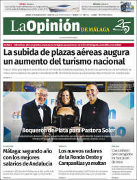 Portada de La Opinión de Málaga (España)