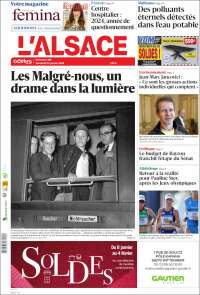 Portada de Journal L'Alsace (Francia)