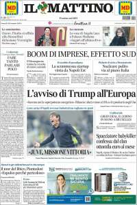 Portada de Il Mattino (Italia)