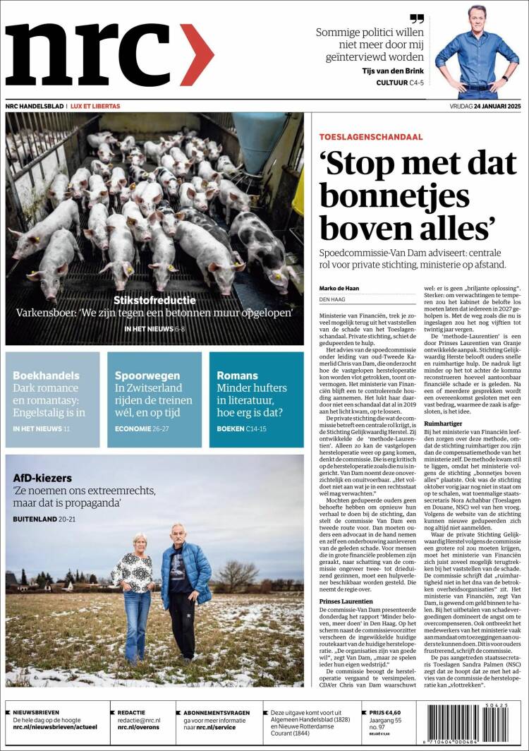 Portada de NRC Handelsblad (Pa&iacute;ses Bajos)