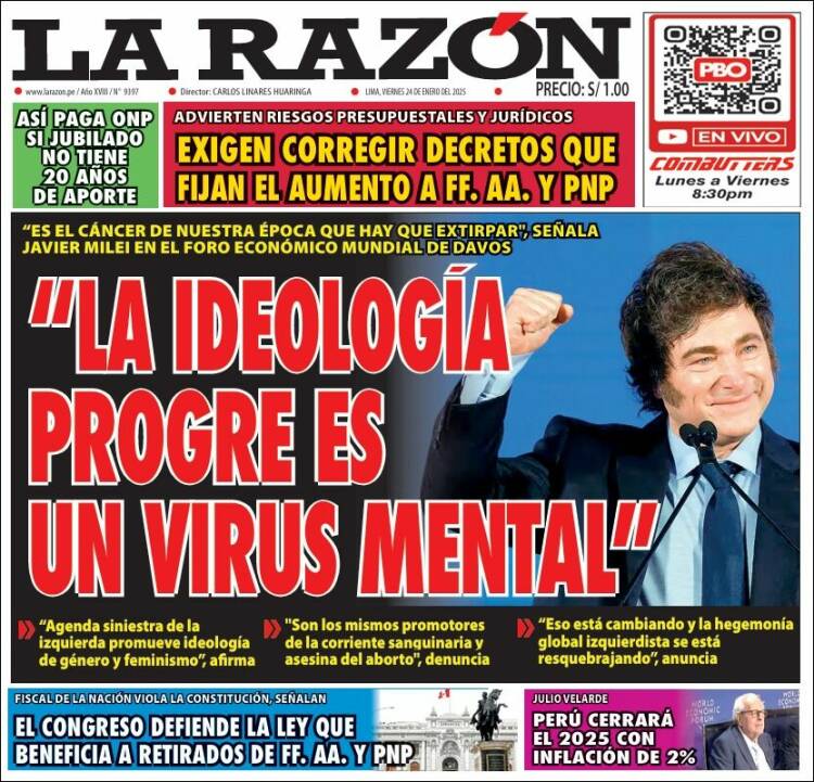 Portada de La Razón (Perú)